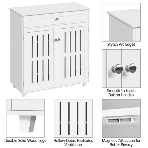 Yaheetech Shoe Cabinet 4-Tier Shoe Storage Organizer with Drawer, White