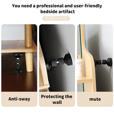 2 Pcs Adjustable Threaded Bed Frame Anti-Shake Tool,Headboard Stoppers,Bedside Antishake Telescopic Support Stabilizer Headboard Stopper Stabilizer