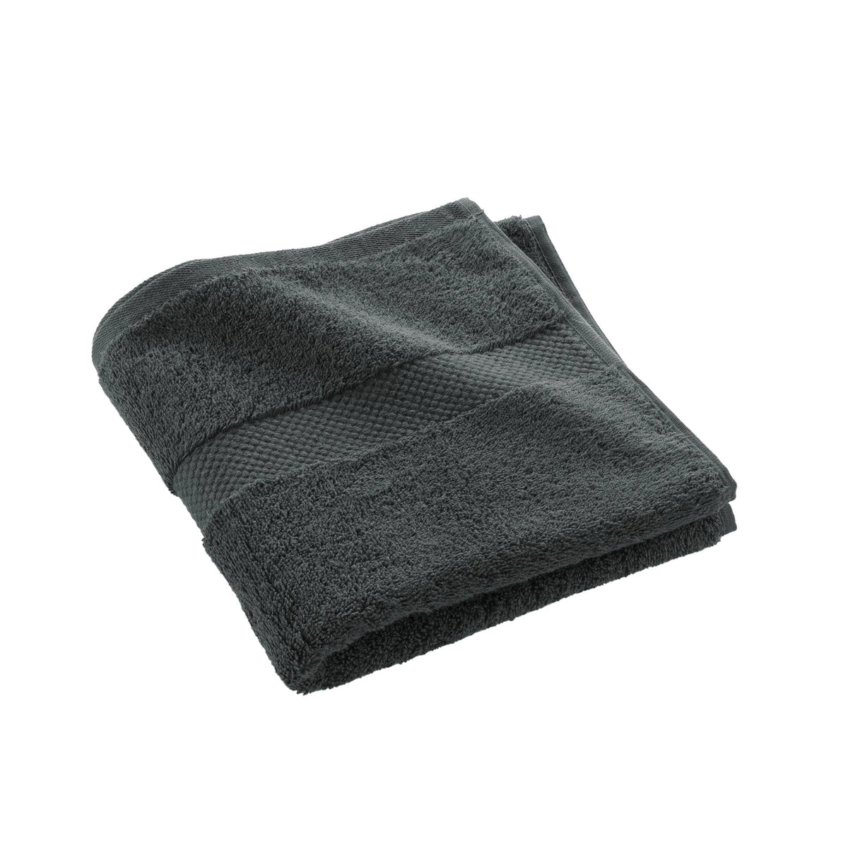 Douceur d'Intérieur, Elegance Hand Towel (50 x 90 cm) Anthracite 100% Cotton Plain