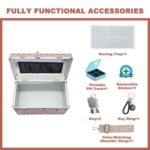 HEWEI WORKS Medication LockBox with Key, Lockable Medicine Storage Box, Security Lock Box, Medical Organizer