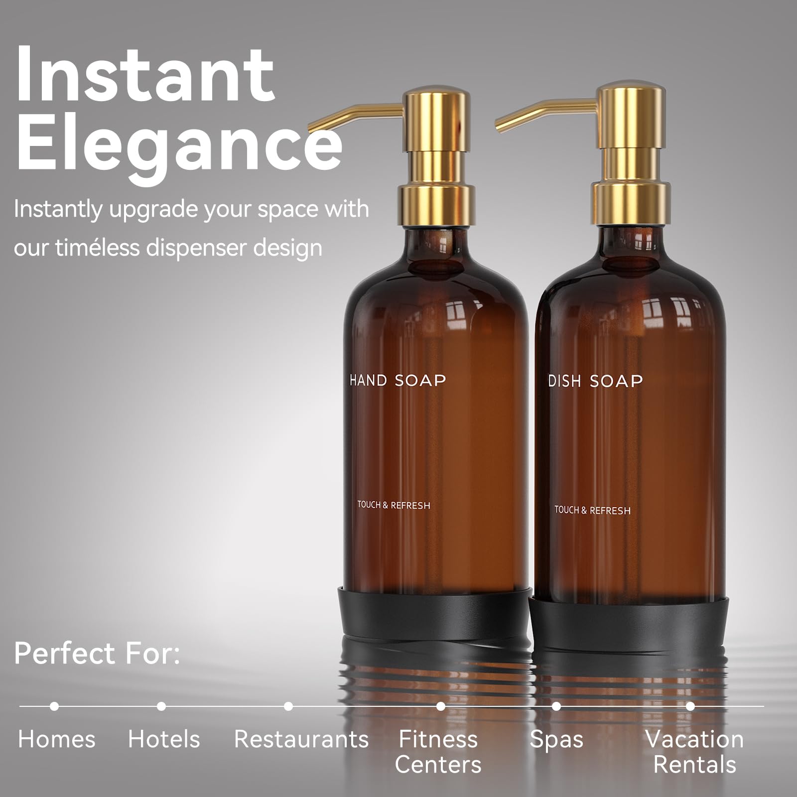Kitchen Soap Dispenser with Non-Slip Protective Silicone Pad - Hand and Dish Soap Dispenser for Kitchen,Modern Kitchen Decor & Accessories.