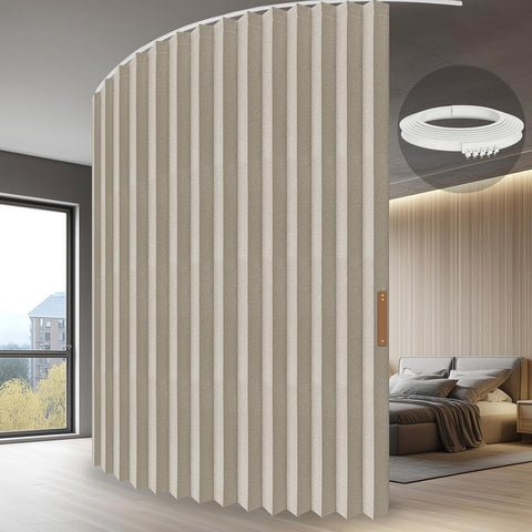 JILRON Divider Curtain, Room Divider, Ceiling Panel Mounted - 100% Full Protection, Clean Look for Room Separation in Bedroom, Storage Room