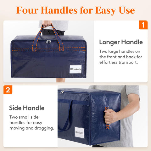 Lifewit 6 Pack Large Moving Bags with Lids and Sturdy Handles, Dark Blue