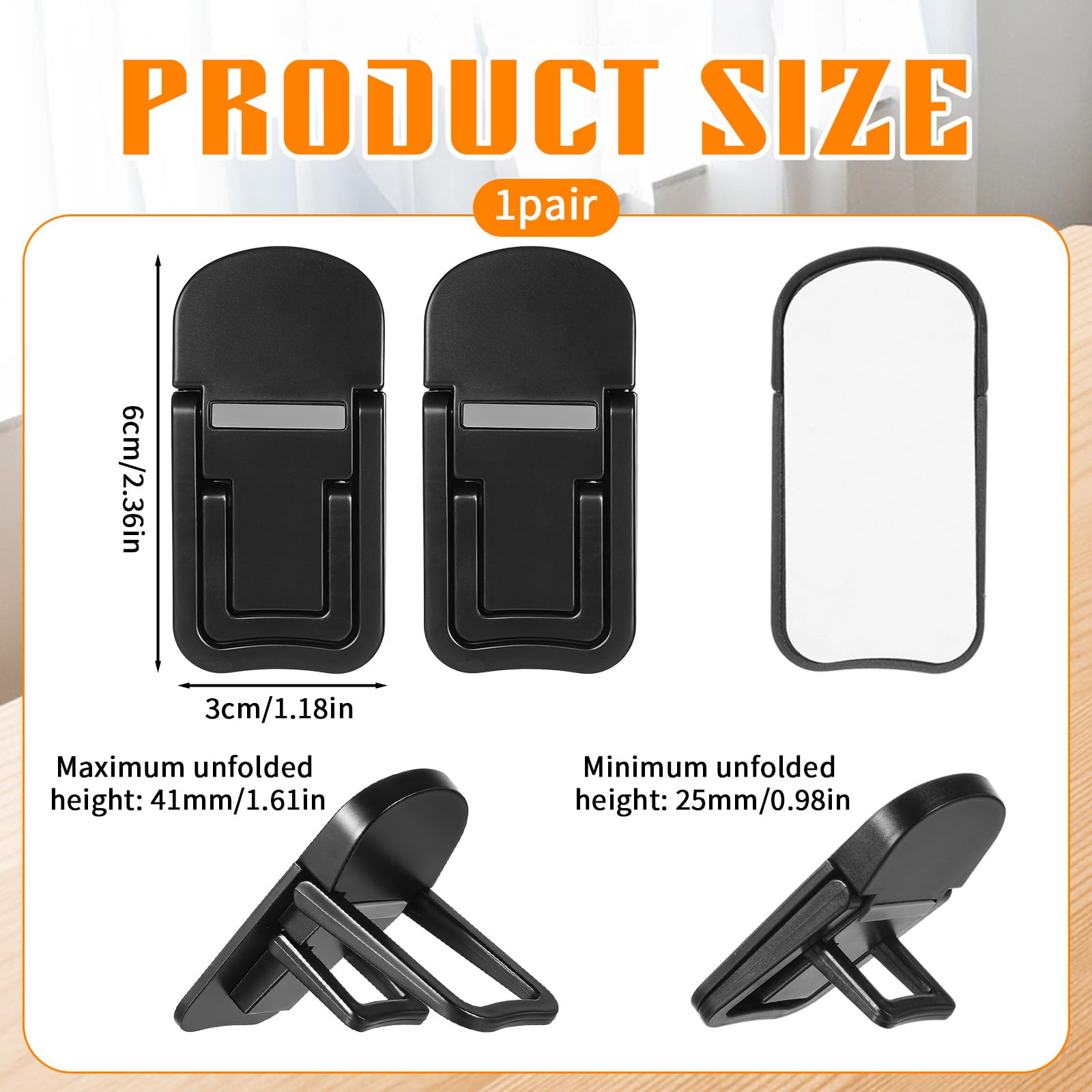 2PCS Plastic Mini Foldable Laptop Stand, Foldable Computer Keyboard Riser with 2 Adjustable Angles Portable Self-Adhesive Notebook Holder Lightweight