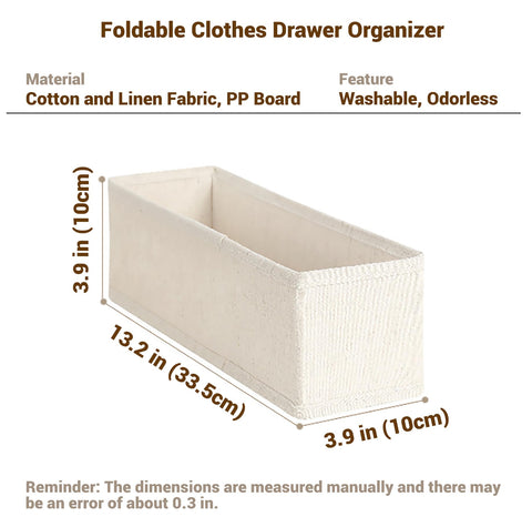 MURRI&MURRDI Mini Foldable Clothes Drawer Divider 6 Pack, Fabric Underwear Drawer Organizer, Small Wardrobe Sock Box