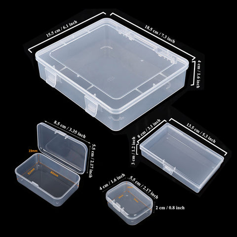Thintinick 28 Pack Rectangular Mixed Sizes Clear Plastic Storage Containers
