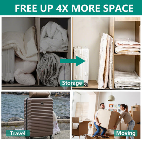 Vacuum Bags for Clothes 9Pcs with Air Pump (3x40x40, 3x40x50, 3x40x60)