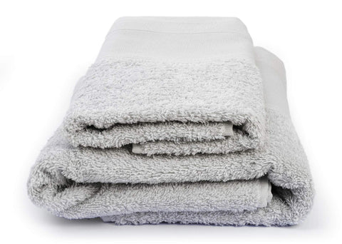 Filet Ago.fil S.r.l. Embroidered Towel Set (1+1) Pair of 100% Cotton, Grey, 60 x 105 – 40 x 60 cm
