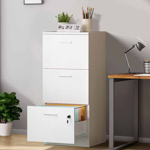 YITAHOME Lockable File Cabinet with 3 Drawers, White