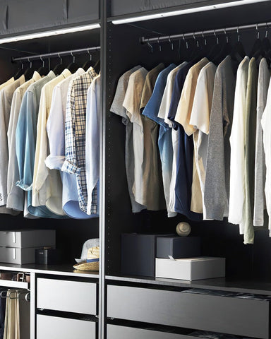 Wardrobe Rail, 43 to 135 CM Stepless Adjustable Metal Rails To Hanging Clothes, 3.3 CM Heavy Duty Wardrobe Rails and Fittings for Closet Wardrobes