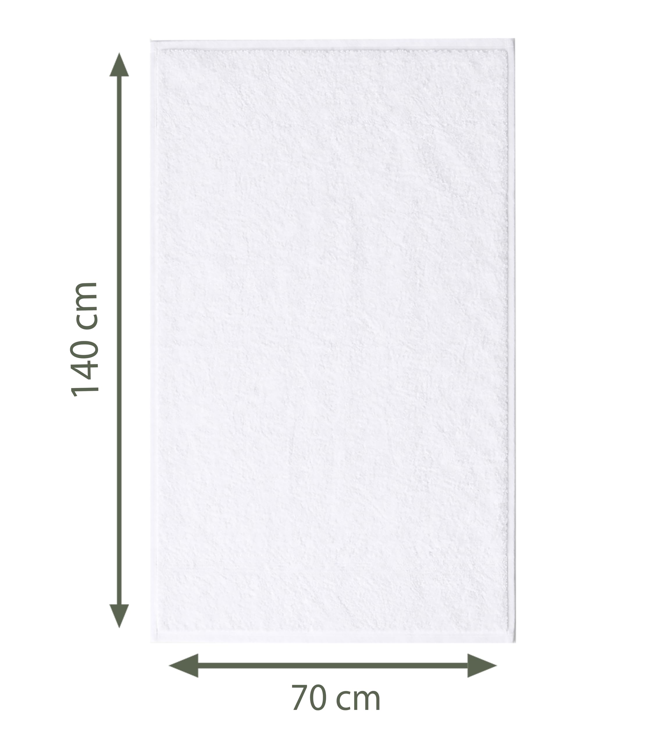 Caramont Set of 6 Bath Towels 70 x 140 cm - 100% Cotton, Ultra Soft, Highly Absorbent, Quick Drying, Hotel Quality - White - for Bathroom, Shower