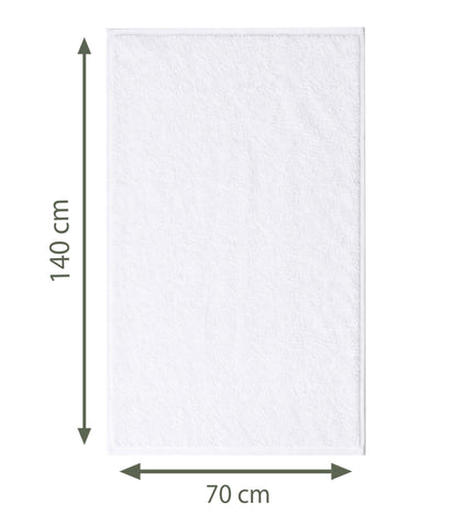 Caramont Set of 6 Bath Towels 70 x 140 cm - 100% Cotton, Ultra Soft, Highly Absorbent, Quick Drying, Hotel Quality - White - for Bathroom, Shower