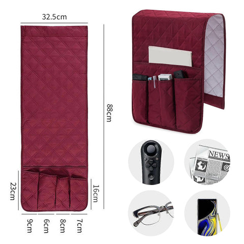 YancLife Sofa Armrest Organizer, Sofa Couch Waterproof Chair Armrest Durable Soft Caddy Organizer Holder for Phone, Cellphone, Book, Magazines