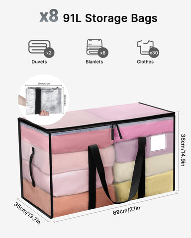 MOLMO 8 Pack Storage Bags, Heavy Duty Moving Bags