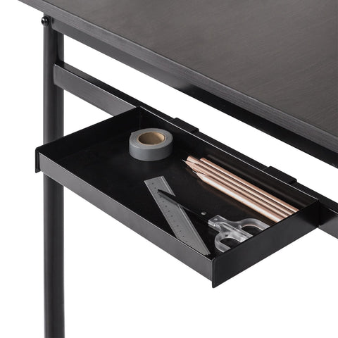 ZINUS Tresa 140 x 75 cm Black Metal Desk with Storage and Monitor Stand | Workstation with Espresso Finish | Computer Desk | Easy Assembly