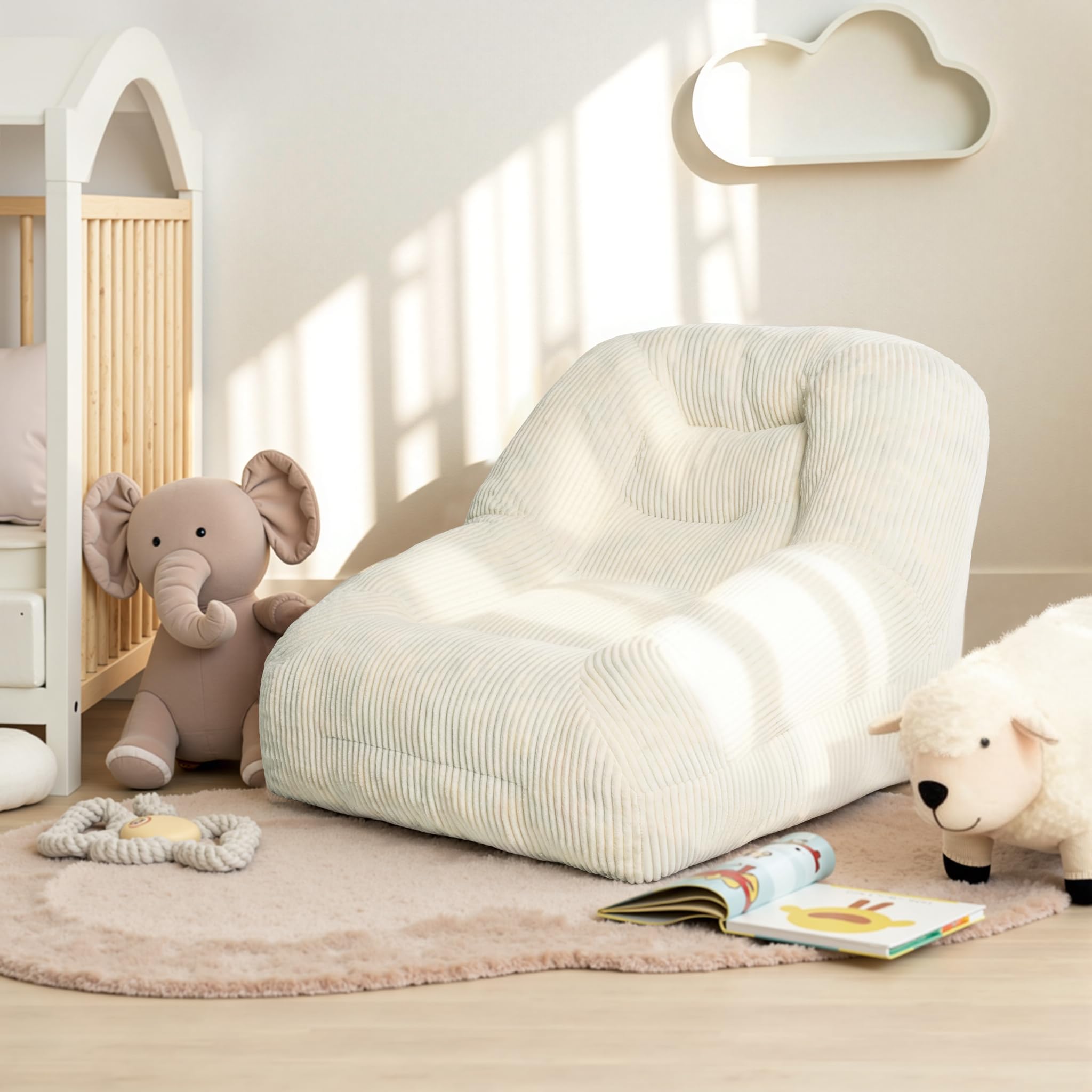 Pamapic Bean Bag, Single Bean Bag Chair with Filling Included, Beanbag Adult with Portable Handle, Comfy Sofa with Tilt Back Function