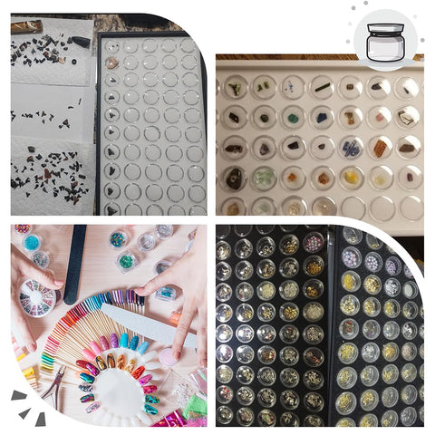 PH PandaHall 50pcs Gemstone Storage Box Diamond Display Tray