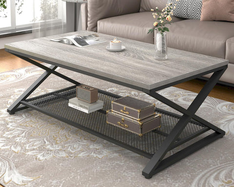 LVB Coffee Table for Living Room Coffee Tables With Storage 120cm Grey