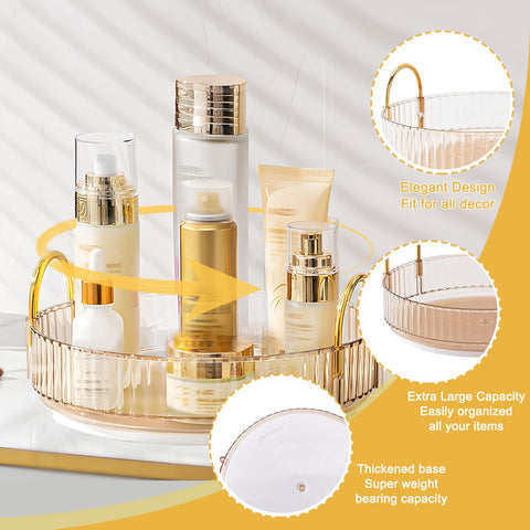360 Rotating Makeup Organizer, Bathroom Cosmetic Holder Rack Large Capacity Cosmetic Organisers for Lipsticks, Nail Care, Skincare, Perfume