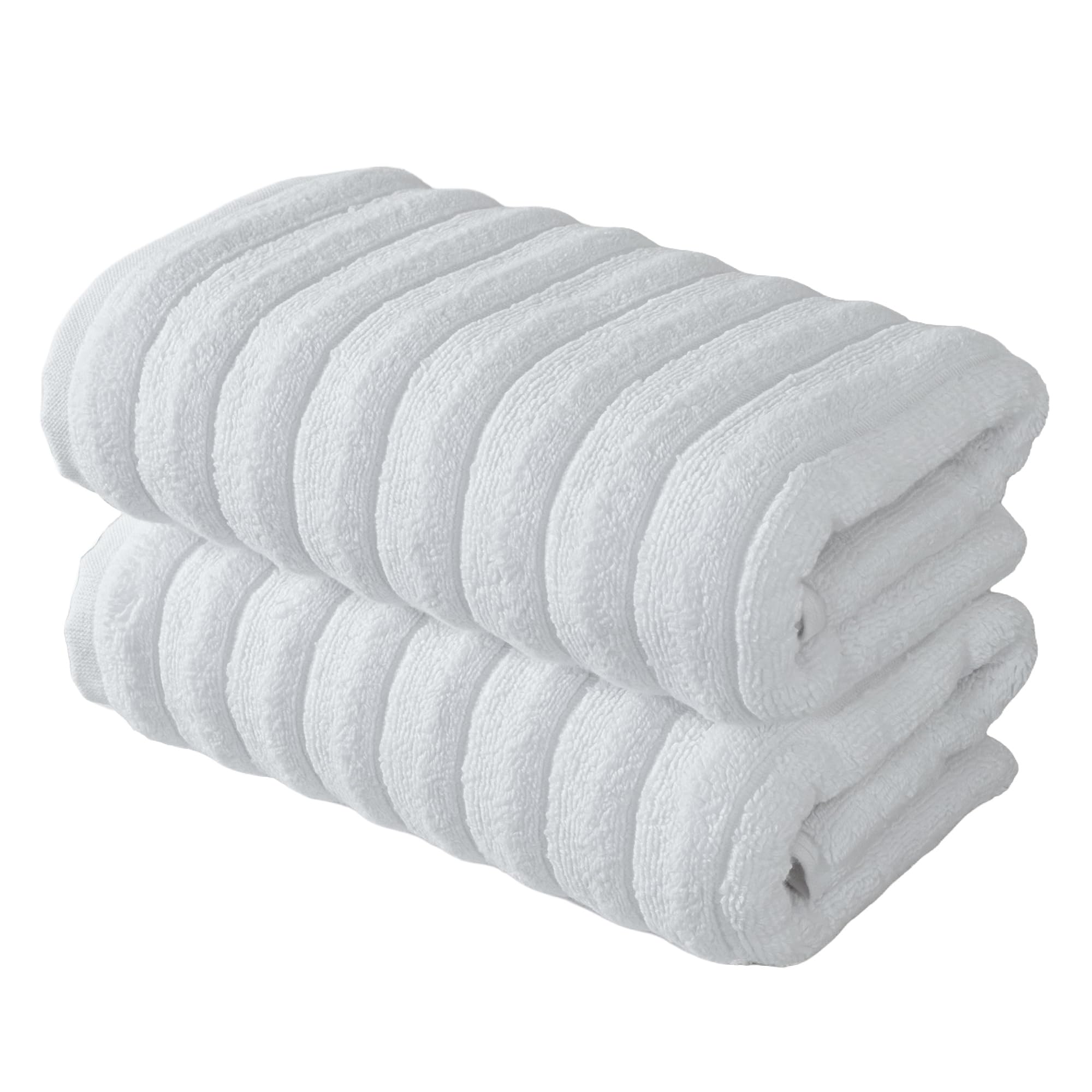 BERIBO Cloud Turkish Towel Set 100% Cotton 620gsm (Alpine White, 2 Hand Towels)
