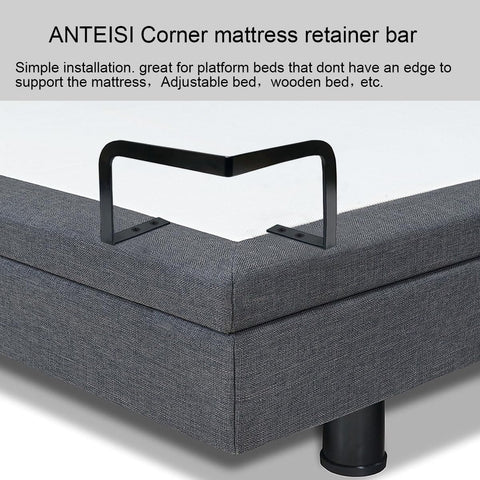 ANTEISI Mattress Retainer Bar, Set of 2, Black