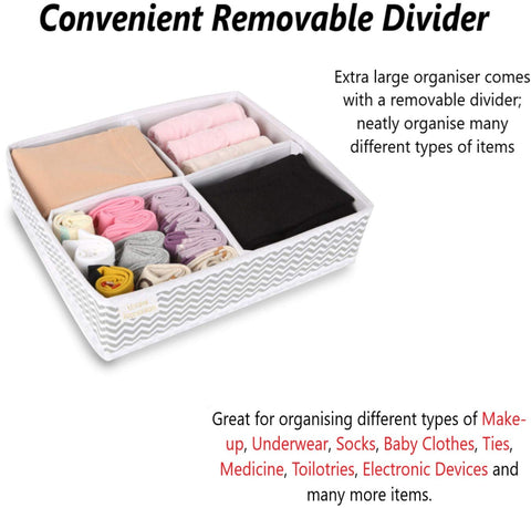 Unique Impression Set Of 11 Drawer Organisers For Underwear, Socks, Clothes, Shirts, Bras, Ties, Scarves, Baby Clothes