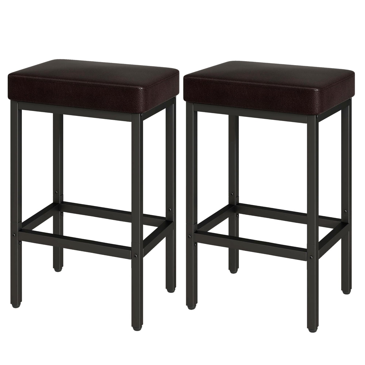 YMYNY 66cm Bar Stools Set of 2 - PU Leather Breakfast Bar Stools, HBS513K