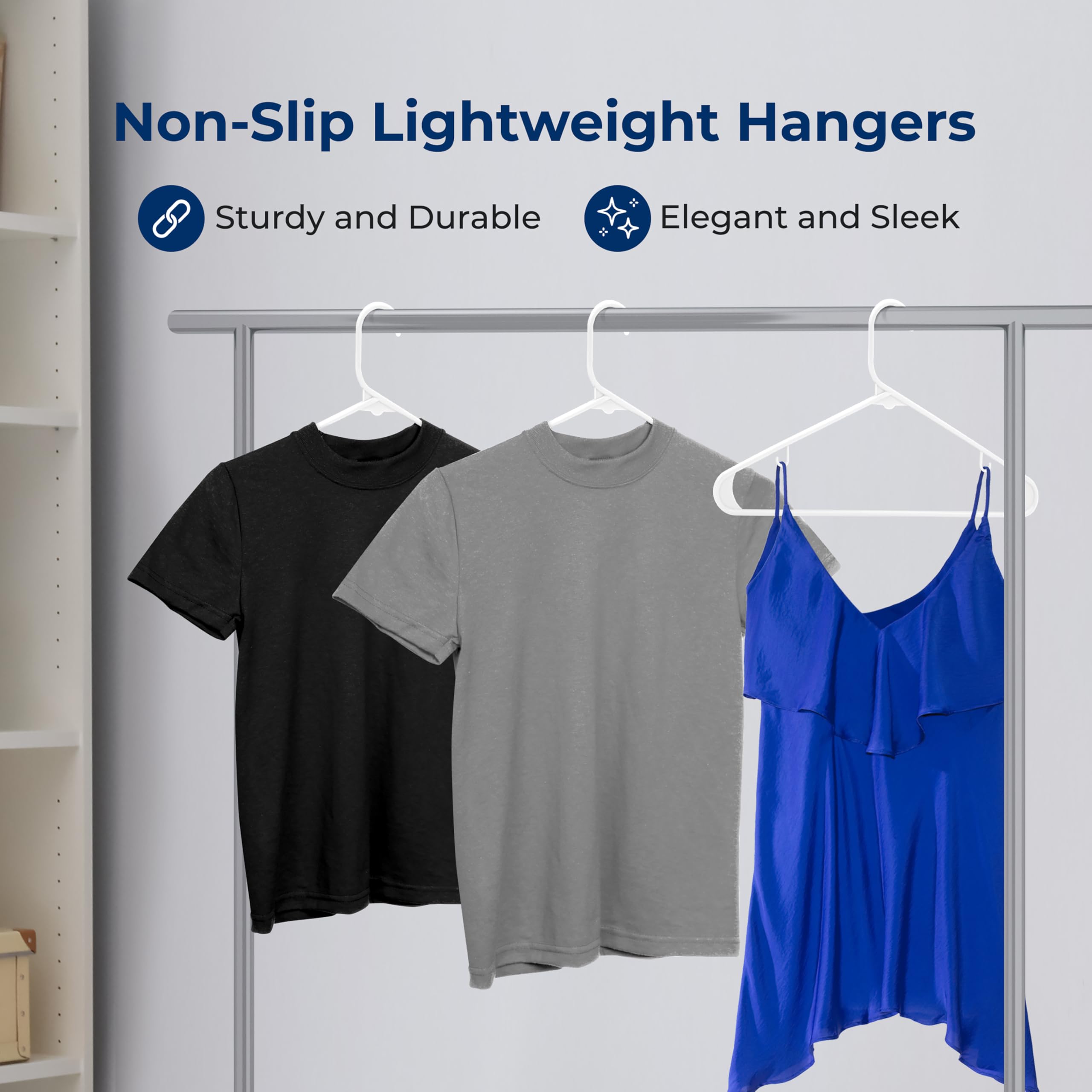 SereneLife Plastic Hangers 30 Pcs - Space Saving Heavy Duty Slim Suit Clothes Hanger Set, Can Hold Up to 10 Lbs. For Coats, Jackets, Pants & Dress