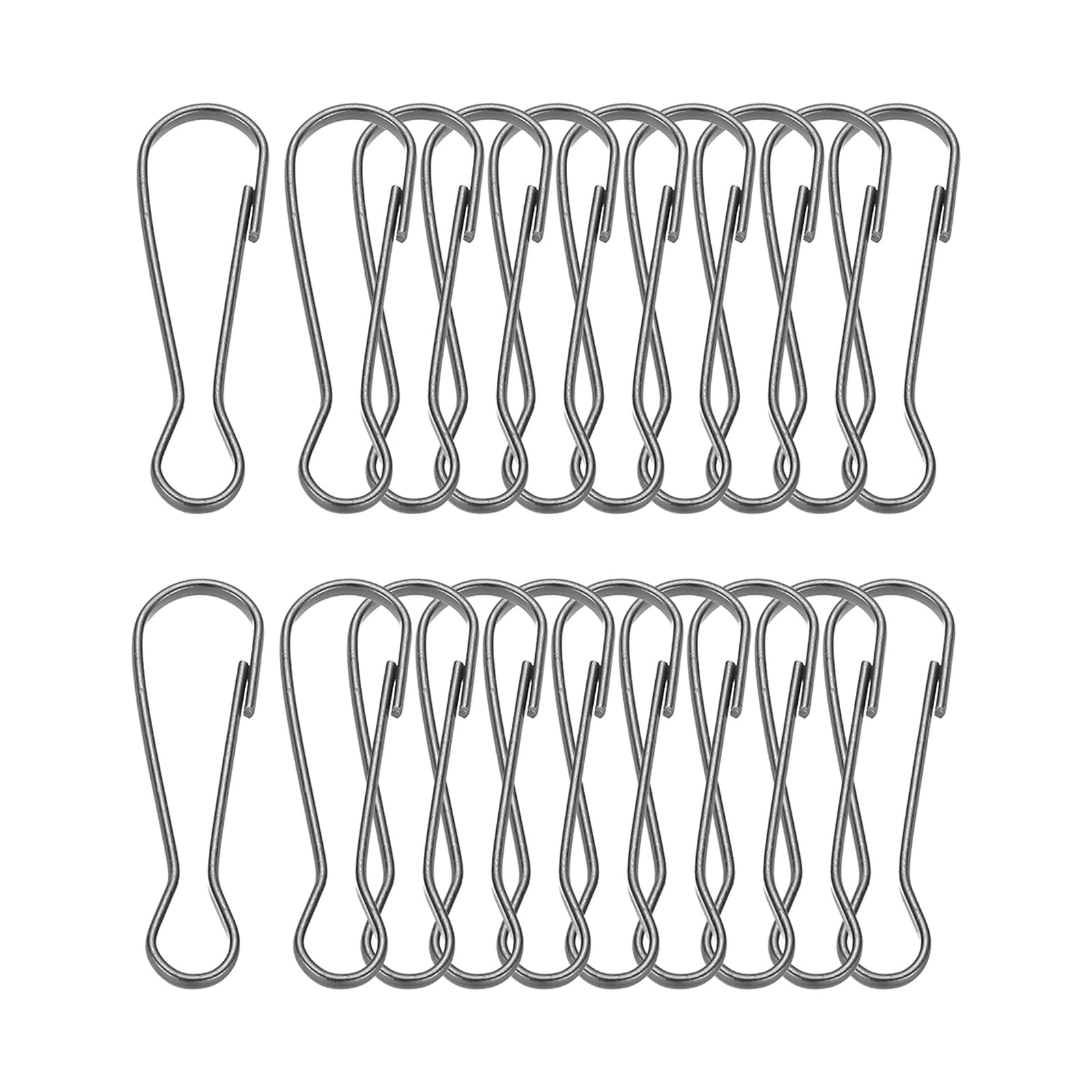 PATIKIL Lanyard Hooks Flag Pole Clip, 20 Pcs 50x15.7x3.4mm Stainless Steel 304 Spring Snap Hook Metal Clips Clasp for Key Chain Key Rings ID Card