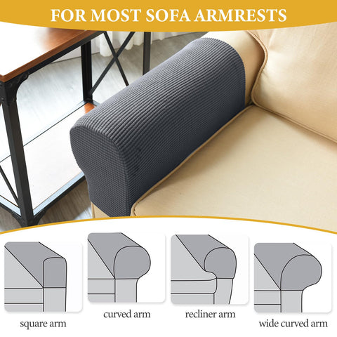 Armrest Chair Covers, Set of 4 Stretch Armchair Covers for Arms Anti-Slip Furniture Protector with Laundry Bag, Machine Washable Arm Chair Sleeves