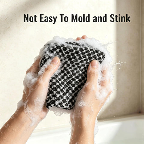 90cm Extra Long Exfoliating Towel for Back - Deep Clean Dead Skin Remover, Gentle Mesh Body Scrubber with Rich Lather