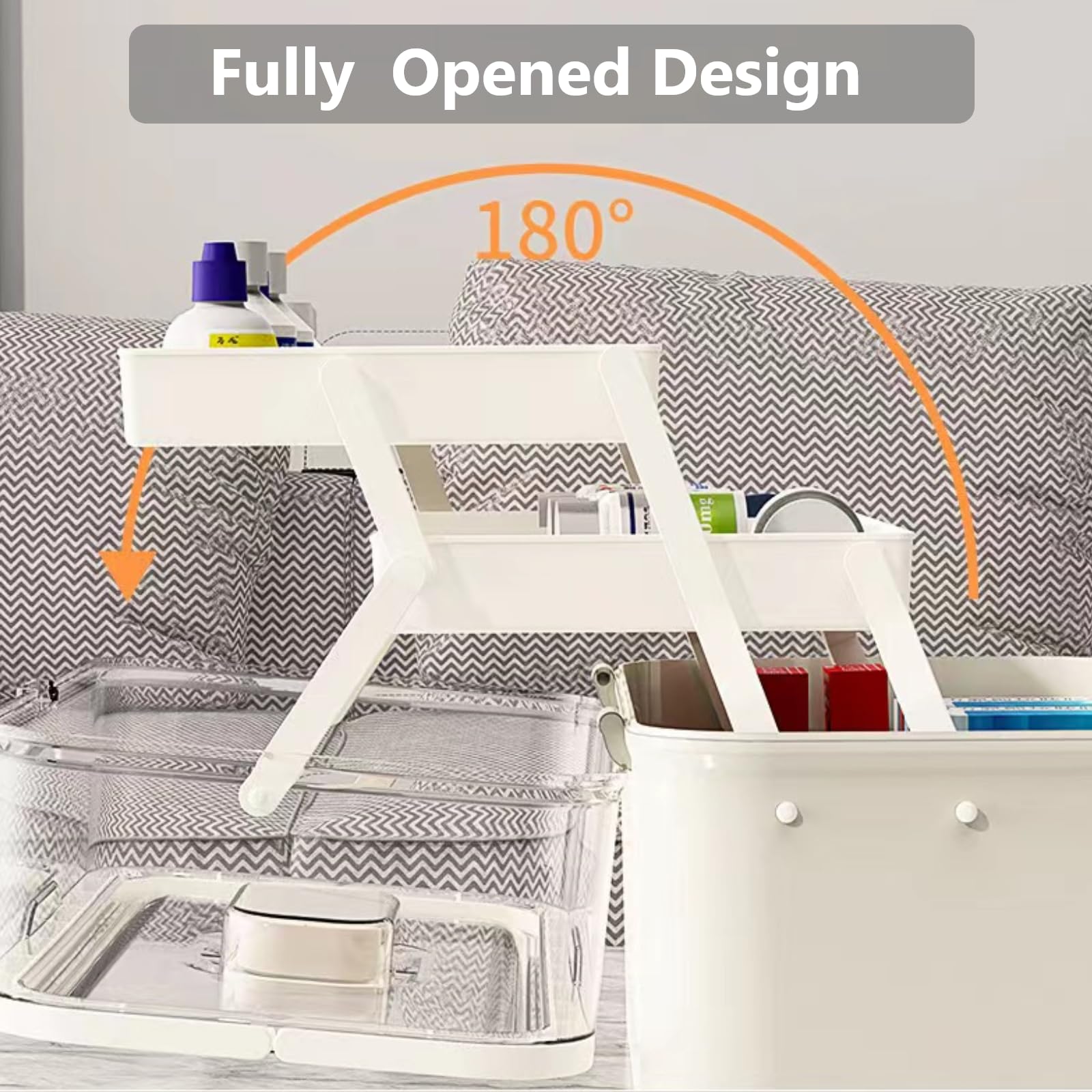 Sevitini Medicine storage, Medication storage box, 3 Layer multi grid Medicine Box with handle, Large medicine box portable, for home, school