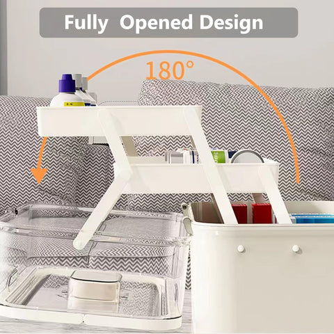 Sevitini Medicine storage, Medication storage box, 3 Layer multi grid Medicine Box with handle, Large medicine box portable, for home, school