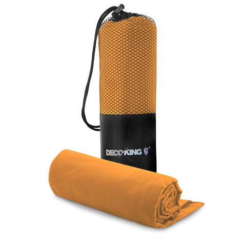 DecoKing Set of 2 Microfibre Guest Towels 30 x 50 cm Orange Cooling Quick-Drying Sports Towel Ekea