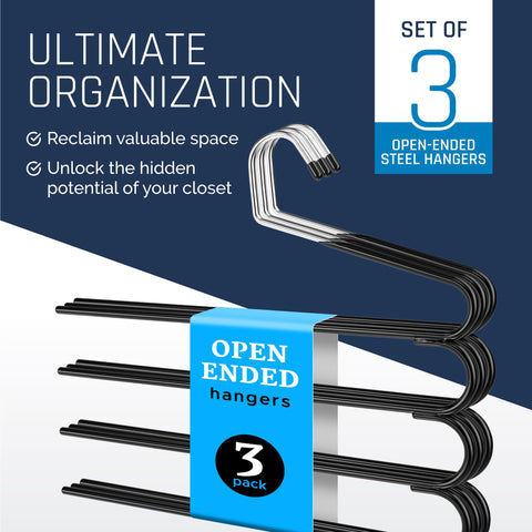 Trouser Hangers Multi Pants Space Saving - 4 Tier Metal Hanger for Pants (3)