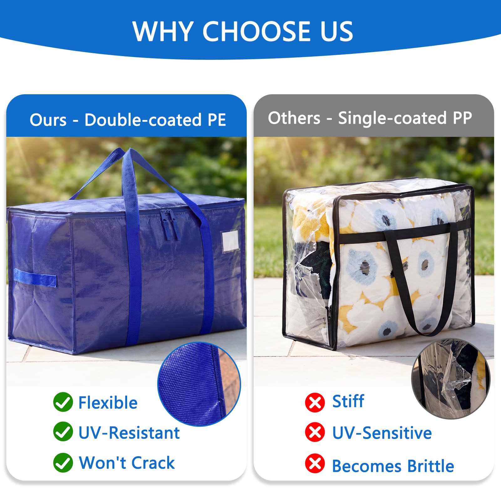 YINKIGI 4 Pcs Extra Large Strong Moving Bags, 94L Storage Bags with Zips
