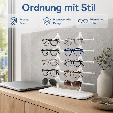 Housoutil Glasses Holder Glasses Stand for Multiple Glasses Sunglasses Storage Plastic Glasses Stand Display Rack for Glasses Display Organiser
