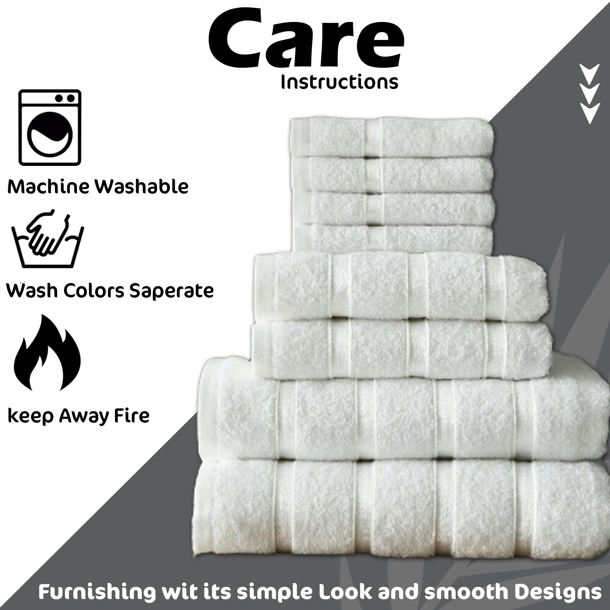FAIRWAYUK 8-Piece Towels Bale Set for Bathroom, Ultra Soft Premium Quality Water Absorbent Towel Gift Sets, 100% Egyptian Cotton