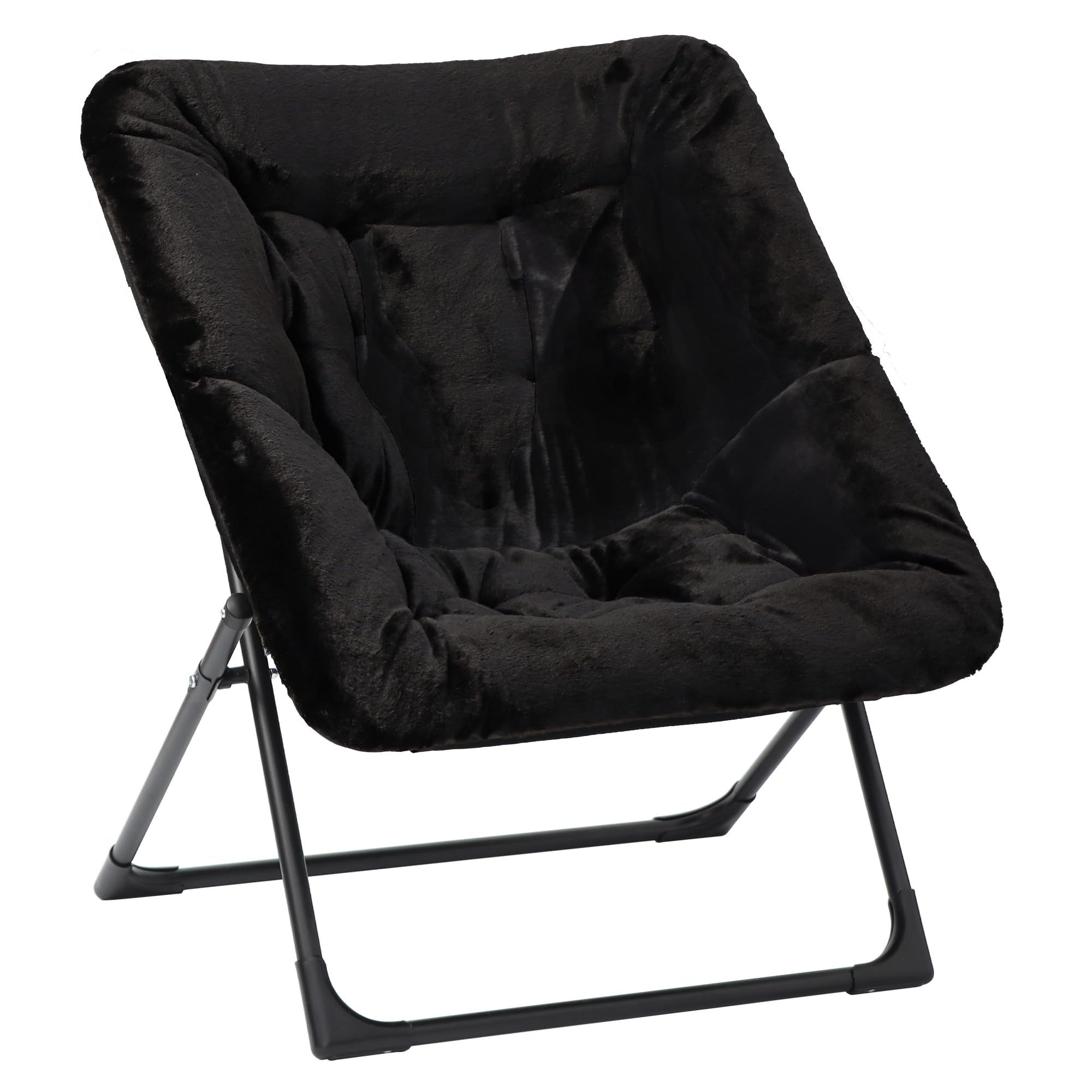 Mordchil EU Folding Saucer Chair, Comfy Faux-Fur Reading Chair, Foldable Oversized Accent Chairs for Teens, Adults