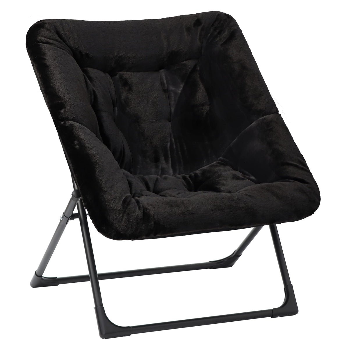 Mordchil EU Folding Saucer Chair, Comfy Faux-Fur Reading Chair, Foldable Oversized Accent Chairs for Teens, Adults