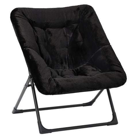Mordchil EU Folding Saucer Chair, Comfy Faux-Fur Reading Chair, Foldable Oversized Accent Chairs for Teens, Adults