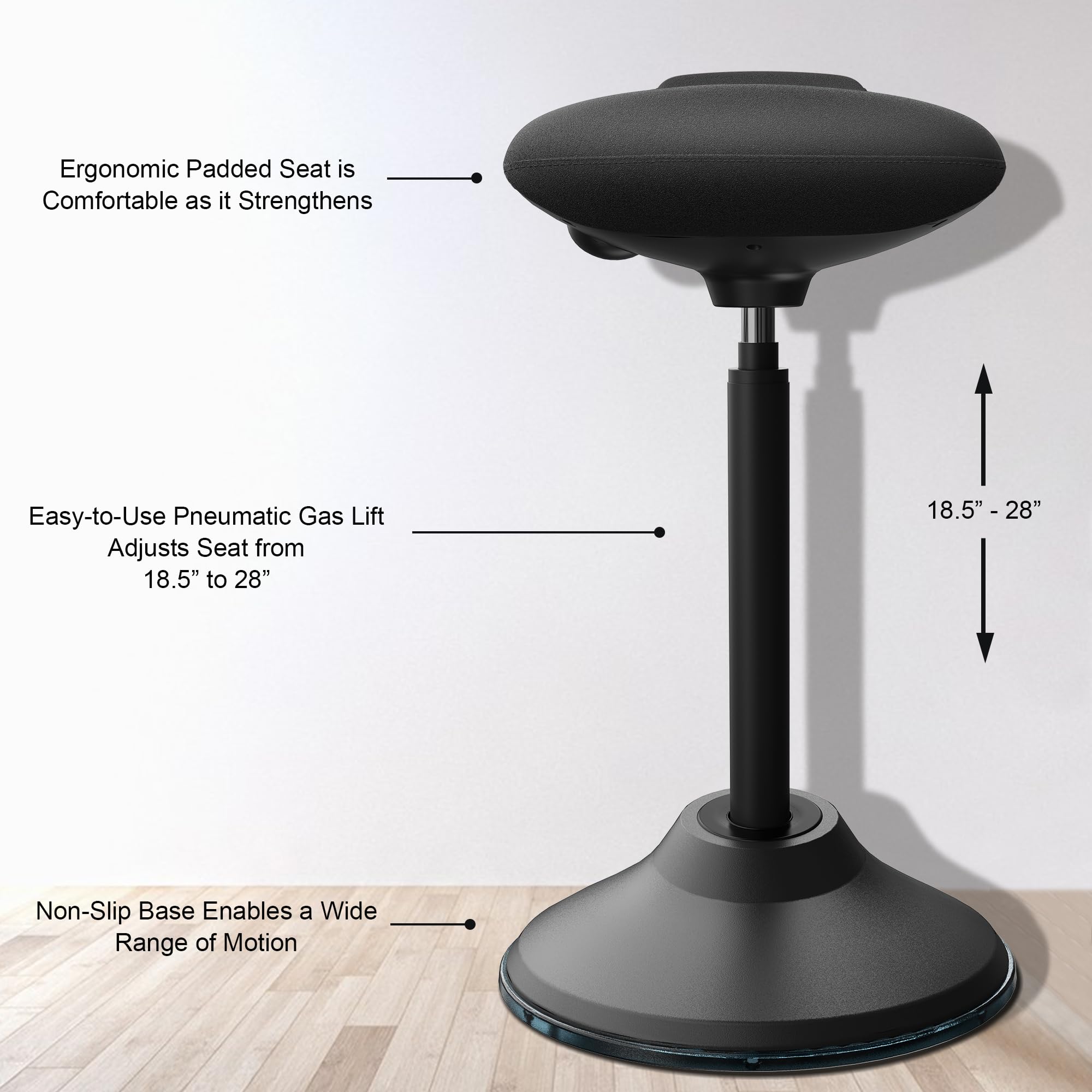 Ergooffile Ergonomic Wobble Stool for Standing Desk, Height Adjustable