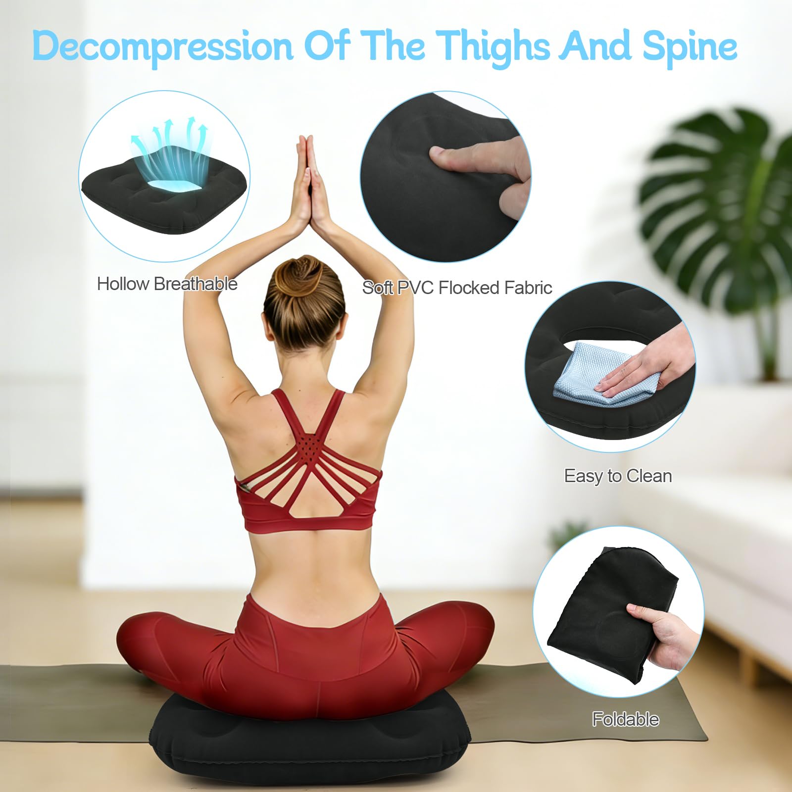 DARENYI Inflatable Donut Pillow, Coccyx Cushion for Tailbone Pain