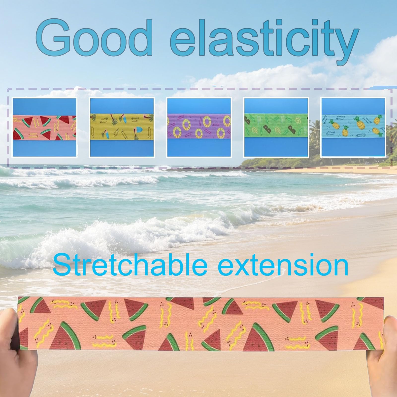 YouthLoxus 5PCS Beach Towel Bands for Sun Loungers, Elastic Windproof Sunbed Towel Bands, Non-Slip Chair Towel Holders for Pool