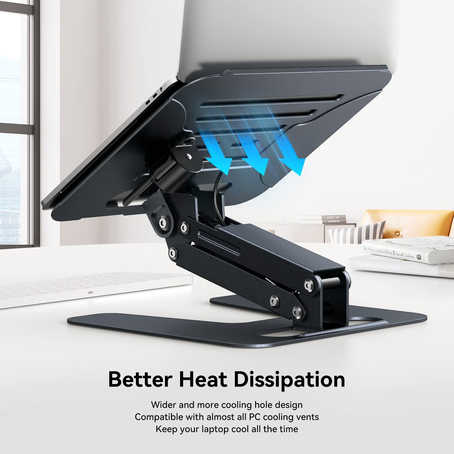 GIISSMO Laptop Stand Height Adjustable Laptop Riser Vented Aluminum Desk Notebook Holder Compatible with 10-17'' MacBook Pro/Air Dell Lenovo Samsung