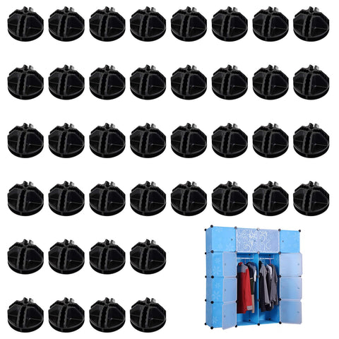 40Pcs Wire Cube Connectors, Black Plastic Joiners for Wire Cube Storage, Compatible with C&C Grids, Modular Shelving, Interlocking Connector