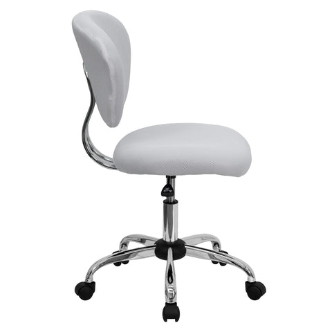 Flash Furniture H-2376-F-WHT-GG Mid-Back White Mesh Task Chair with Chrome Base