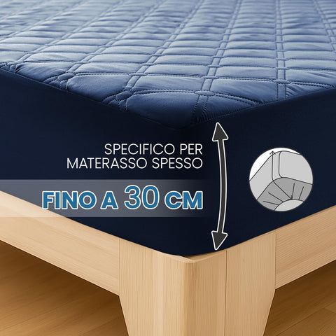 Ystyle Fitted Sheet 90 x 200 cm, Microfibre, Fitted Sheet - Mattress Height up to 30 cm, Navy Blue