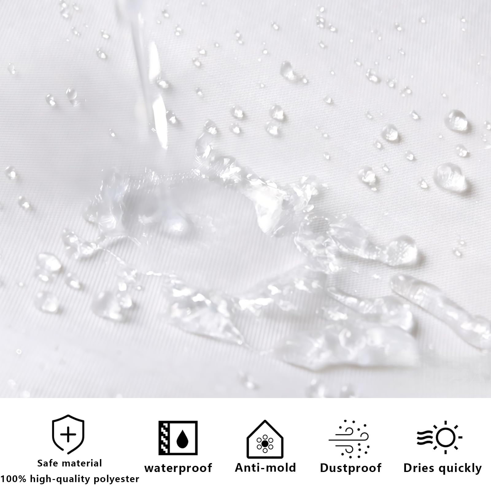FAIRYGATE White Shower Curtain, 180 x 180 cm