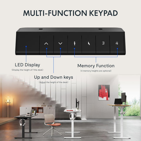 FLEXISPOT 140 x 60 cm Electric Standing Desk, Sit Stand Table Height Adjustable Desk with Backpack Hook and Memory Smart Pannel